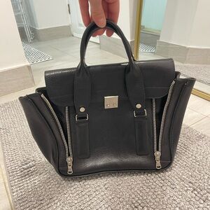 3.1 Phillip Lim Pashli Satchel Bag Small Black Leather